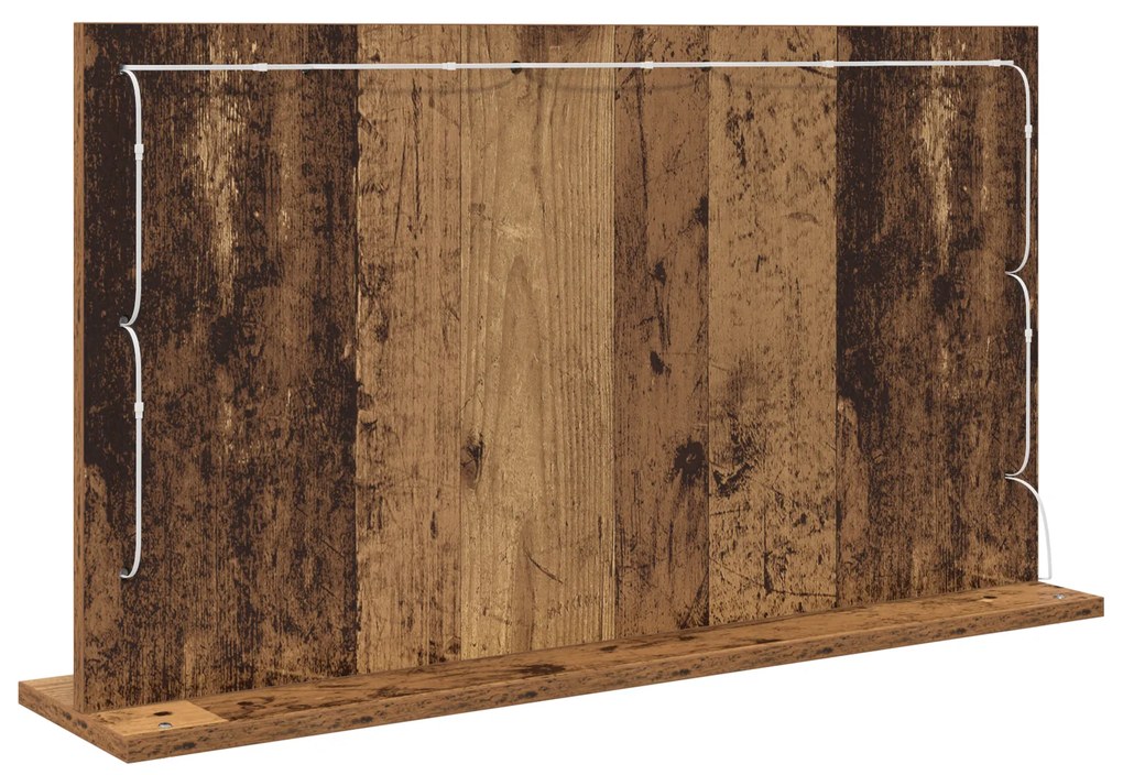 vidaXL Καθρέφτης Vanity  Παλιό ξύλο Ξύλο, Γυαλί 80 x 45 x 18 εκ.