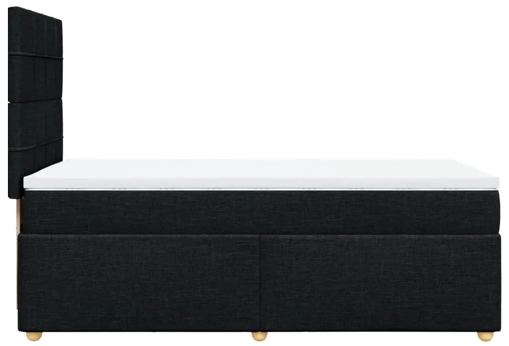 vidaXL Κρεβάτι Boxspring με Στρώμα Μαύρο 100 x 200 εκ. Υφασμάτινο