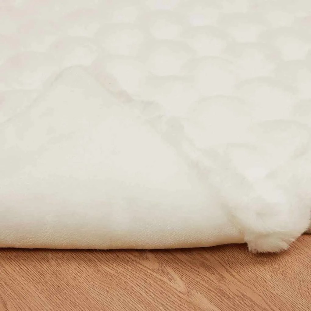 vidaXL Ψεύτικη κουβέρτα από κουνέλι 4 pcs Λευκό 130 x 150 cm