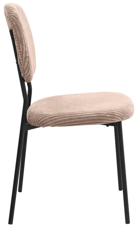 Καρέκλα τραπεζαρίας Kevin Megapap μόκα ύφασμα - μεταλλικό μαύρο πόδι 48x51x87εκ.