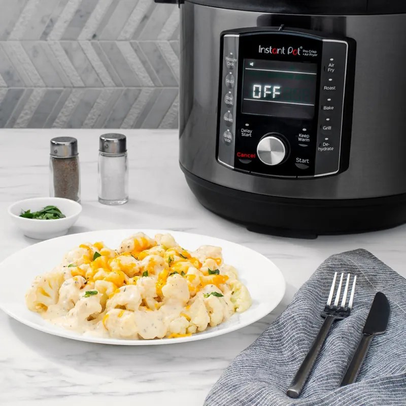 Instant Pot Pro Crisp + Φριτέζα αέρος 140002701, 1500 W, 7,6 L, 11 προγράμματα, καλάθι φριτέζας αέρος, οθόνη LCD, Μαύρο