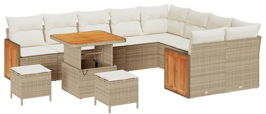 vidaXL Σετ Καναπέ Κήπου 12 pcs μπεζ και κρεμ 80 x 80 x 71 cm