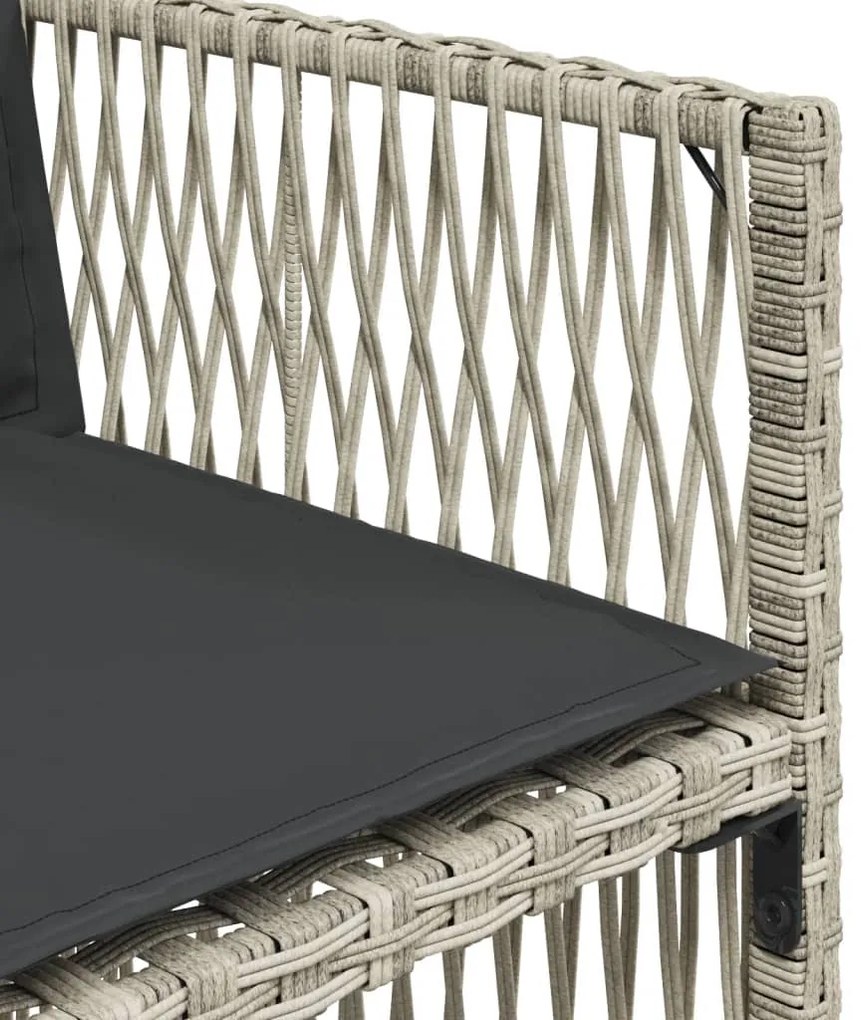 vidaXL Σετ Τραπεζαρίας Κήπου 17 τεμ. Αν. Γκρι Συνθ. Ρατάν με Μαξιλάρια