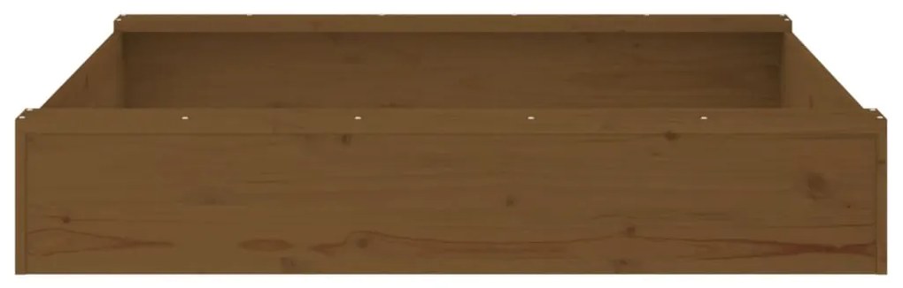 vidaXL Αμμοδόχος με Καθίσματα Καφέ Μελί Τετράγωνη Μασίφ Ξύλο Πεύκου