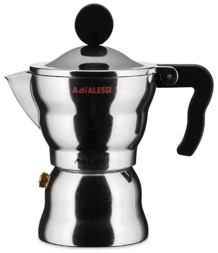 Καφετιέρα Espresso Moka AAM33/1 R 70ml 7x13,8cm (1cups) Silver-Red Alessi Aluminium