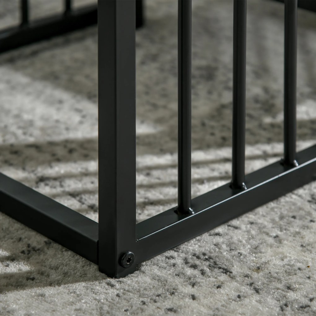 HOMCOM Σετ τραπεζιών, εύκολα καθαριζόμενες επιφάνειες, ατσάλινο πλαίσιο, λευκό/μαύρο