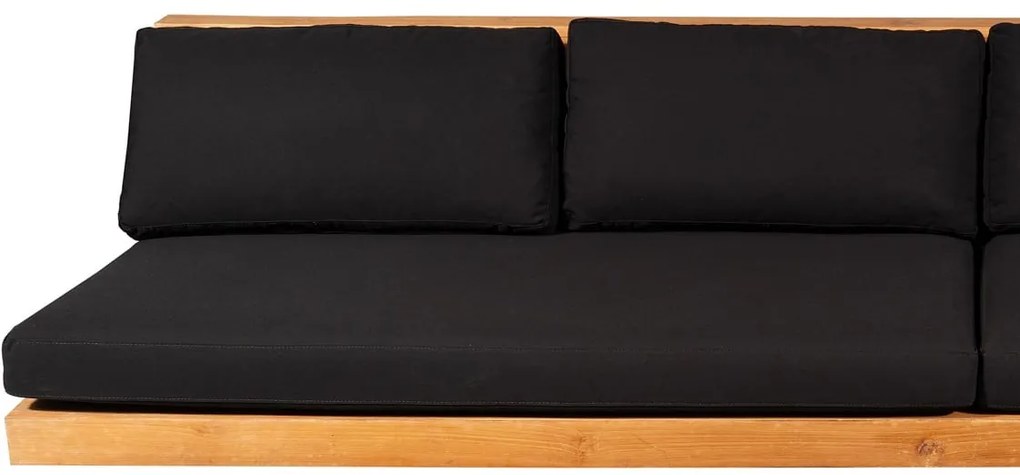 Outdoor/Indoor Sofa S Line με σετ μαξιλαριών, με ύφασμα μαύρο outdoor S2312-71N3