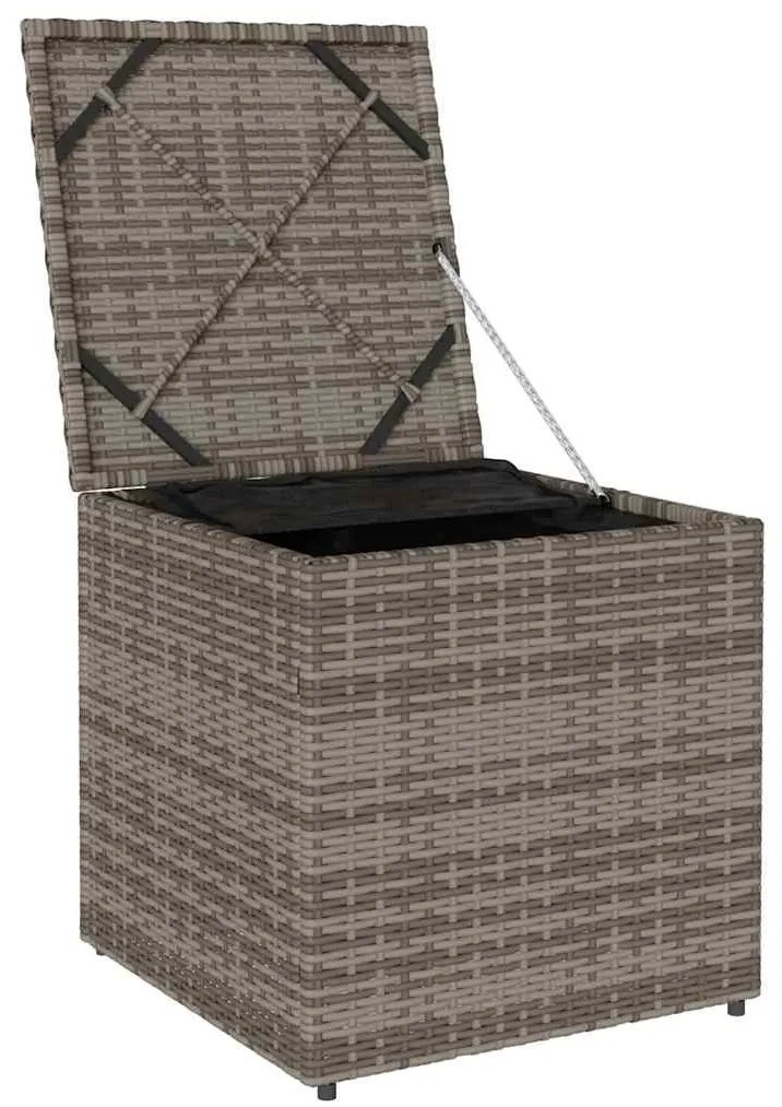 vidaXL Κουτί Μαξιλαριών Γκρι 50 x 50 x 50 cm συνθετικό ρατάν