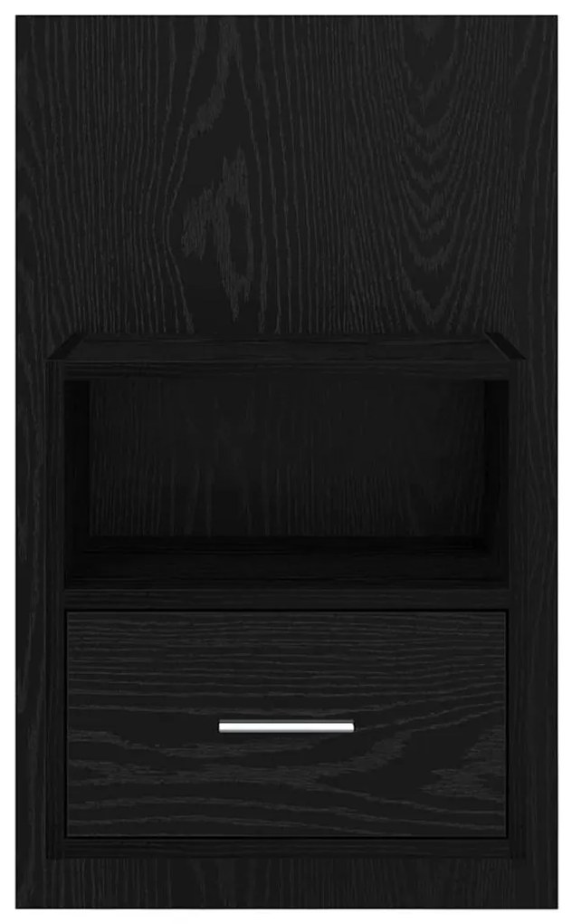 vidaXL Κομοδίνο 2 pcs Μαύρη Οξυά 50 x 32,5 x 80 εκ. Επεξεργασμένο ξύλο