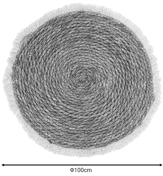 Χαλί Derzie Inart φυσικό σχοινί Φ100x2εκ (0 τεμάχια)