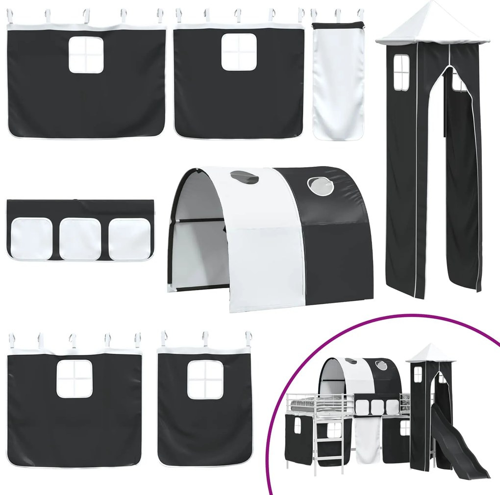 vidaXL Λευκό και Μαύρο 90 x 200 cm