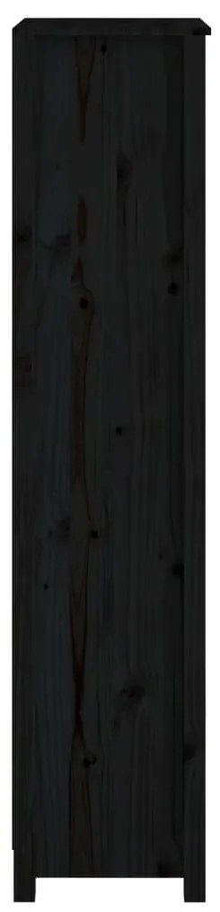 vidaXL Βιβλιοθήκη Μαύρη 50x35x154 εκ. από Μασίφ Ξύλο Πεύκου