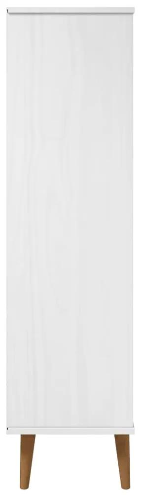 vidaXL Βιβλιοθήκη MOLDE Λευκή 60x35x133,5 εκ. από Μασίφ Ξύλο Πεύκου