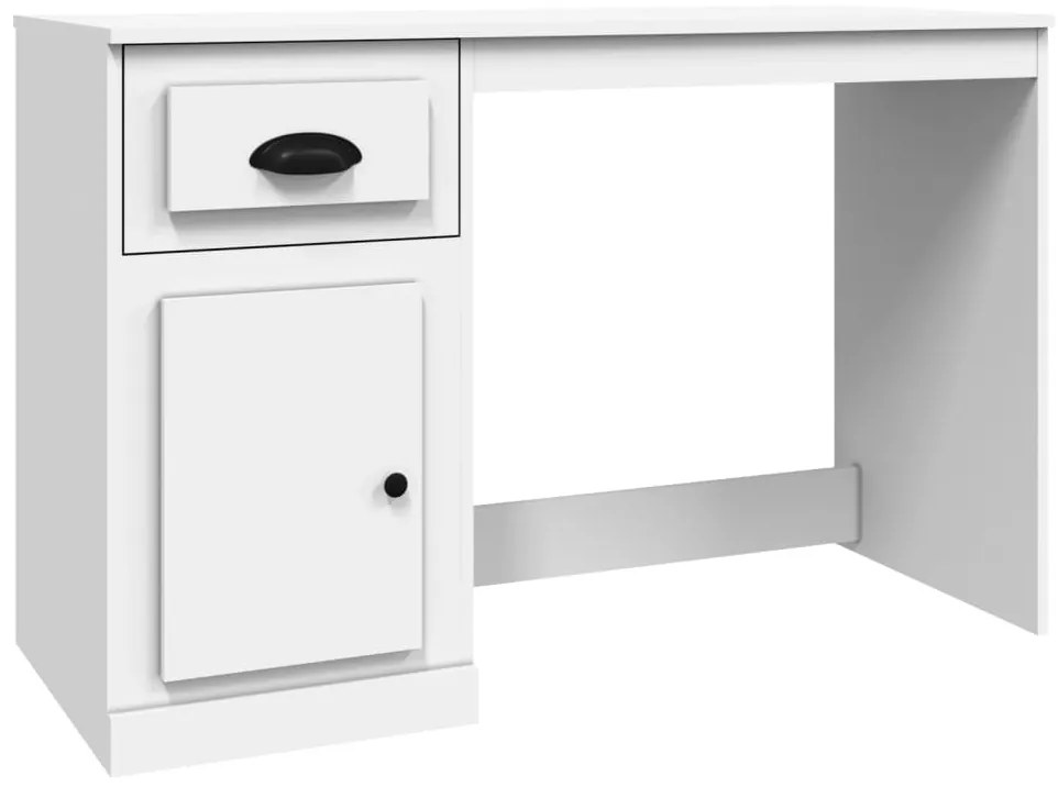 vidaXL Γραφείο με Συρτάρι Λευκό 115x50x75 εκ. από Επεξεργασμένο Ξύλο