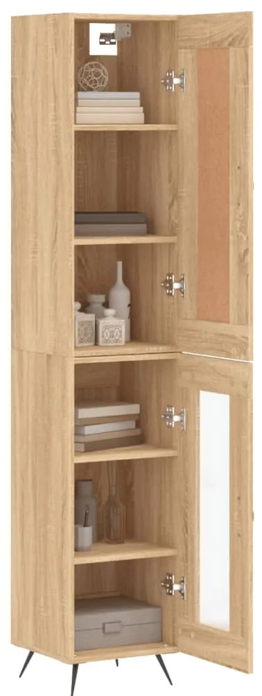 vidaXL Μπουφές Sonoma δρυς 34,5 x 34 x 180 εκ. από Επεξεργασμένο Ξύλο