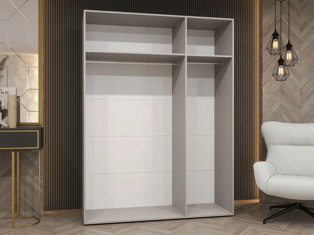 Ντουλάπα Alicante Τρίφυλλη-Φυσικό - Μαύρο