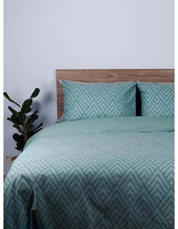 Σετ Σεντόνια Cotton Feelings 2036 Aqua Υπέρδιπλο με λάστιχο (170x205+30)