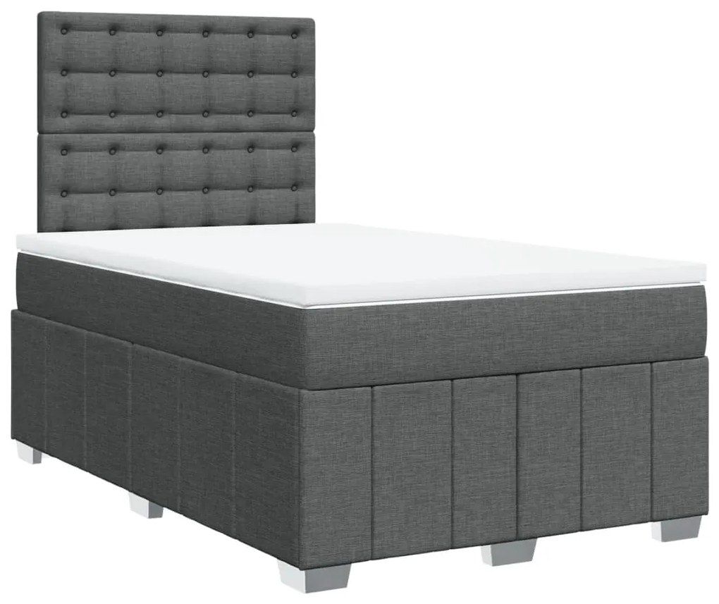 ΚΡΕΒΑΤΙ BOXSPRING ΜΕ ΣΤΡΩΜΑ ΣΚΟΥΡΟ ΓΚΡΙ 120X200 ΕΚ. ΥΦΑΣΜΑΤΙΝΟ 3293950