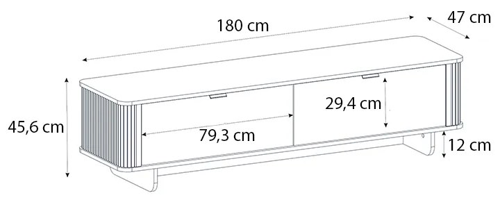 ΕΠΙΠΛΟ ΤΗΛΕΟΡΑΣΗΣ BOHEMA MEGAPAP ΧΡΩΜΑ IVORY - SEPET OAK 180X47X45,6ΕΚ.