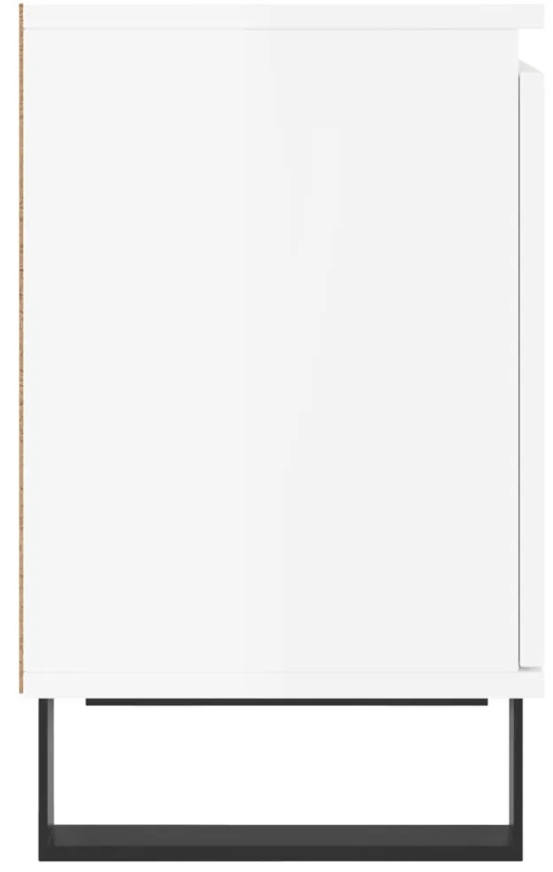 vidaXL Κομοδίνα 2 τεμ. Γυαλ. Λευκά 40x30x50 εκ. από Επεξεργασμένο Ξύλο