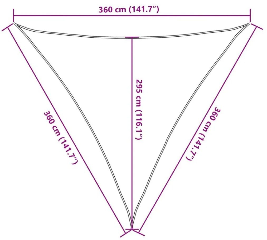 Πανί Σκίασης Μαύρο 3,6 x 3,6 x 3,6 μ. από HDPE 160 γρ./μ² - Μαύρο