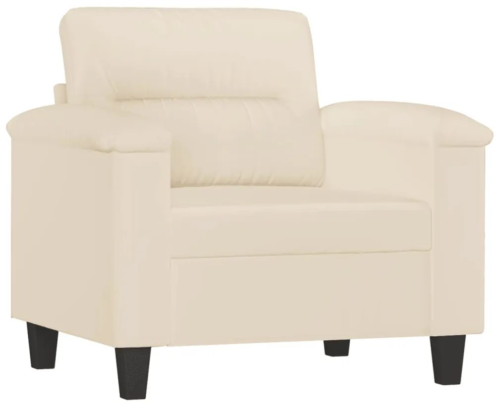 Σετ Σαλονιού 4 Τεμαχίων Μπεζ από Ύφασμα Μικροϊνών με Μξιλάρια 3202313