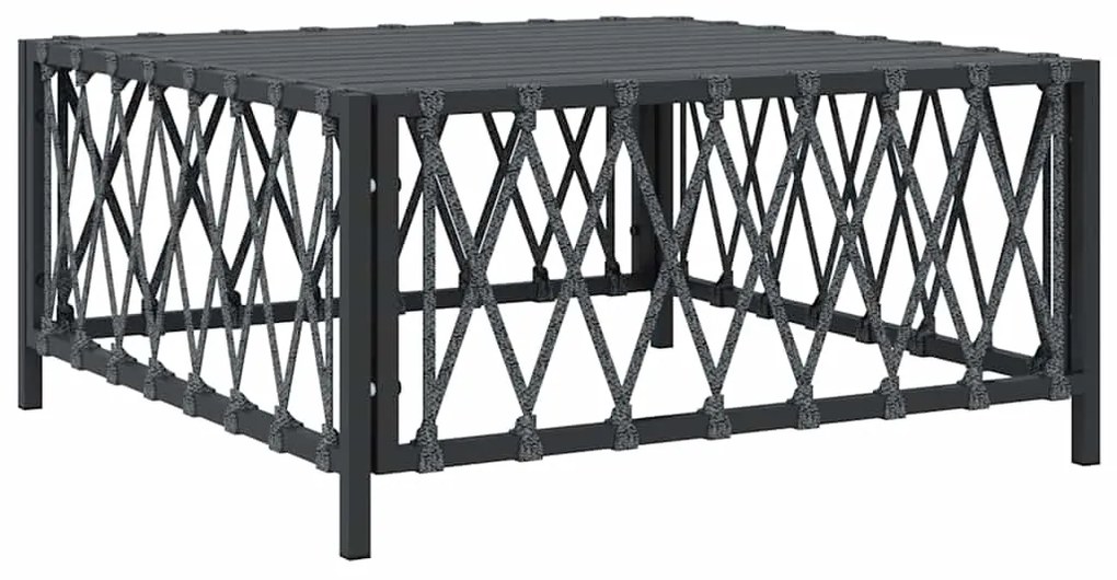 vidaXL Τραπέζι Κήπου Ανθρακί 70 x 70 x 34 εκ. από Πλεγμένο Ύφασμα