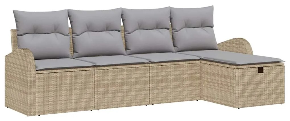 vidaXL Σετ Καναπέ Κήπου 5 pcs μπεζ και ανοιχτό γκρι 234 x 117 x 85 εκ