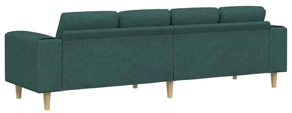 vidaXL Καναπές σαλονιού Σκούρο Πράσινο 250 x 77 x 76 εκ. Πολυεστέρας