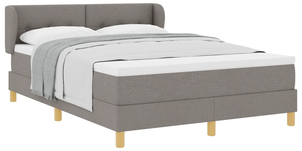 vidaXL κρεβάτι Box Spring με στρώμα  - Ταμπά, 140x190 εκ., Υφασμα