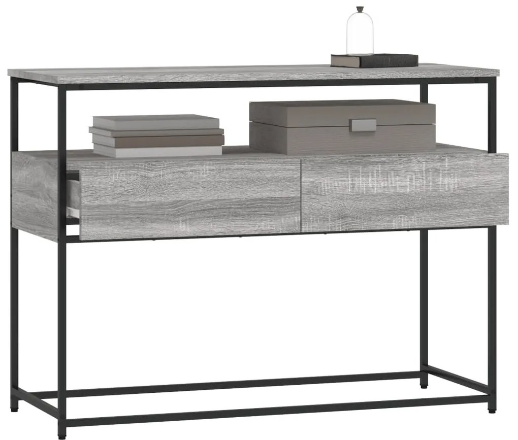 vidaXL Τραπέζι Κονσόλα Γκρι Sonoma 100x40x75 εκ. Επεξεργασμένο Ξύλο