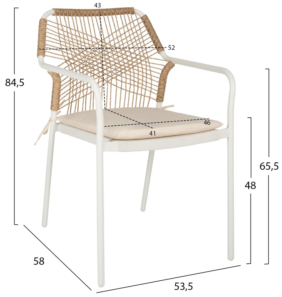 ΠΟΛΥΘΡΟΝΑ ΑΛΟΥΜΙΝΙΟΥ TROTTER HM5865.12 ΛΕΥΚΟΣ ΣΚΕΛΕΤΟΣ ΜΕ WICKER ΜΠΕΖ &amp; ΛΕΥΚΟ ΜΑΞΙΛΑΡΙ - 0610492 - HM5865.12