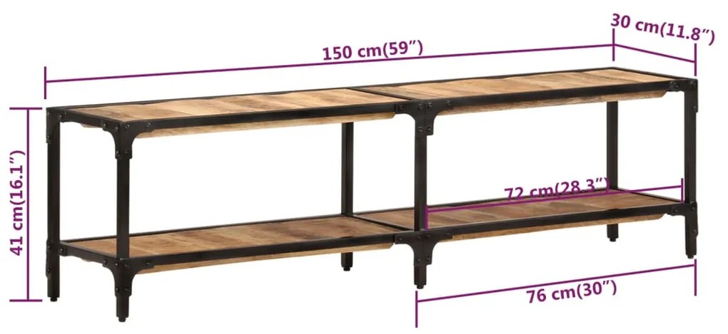 ΈΠΙΠΛΟ ΤΗΛΕΟΡΑΣΗΣ 150 X 30 X 41 ΕΚ. ΑΠΟ ΜΑΣΙΦ ΞΥΛΟ ΜΑΝΓΚΟ 338474