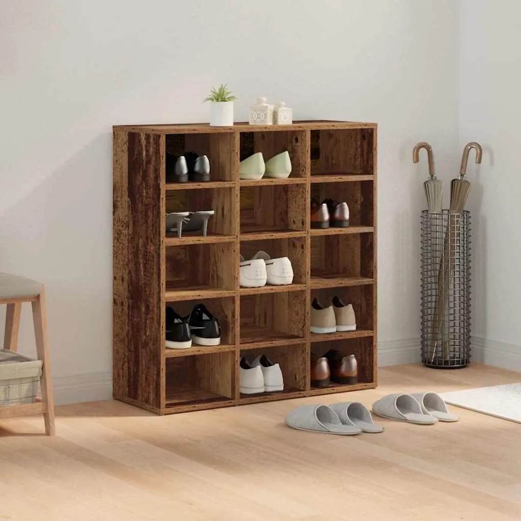 vidaXL Παπουτσοθήκη με ράφι Παλαιό ξύλο 77.5 x 30 x 83.5 εκ.