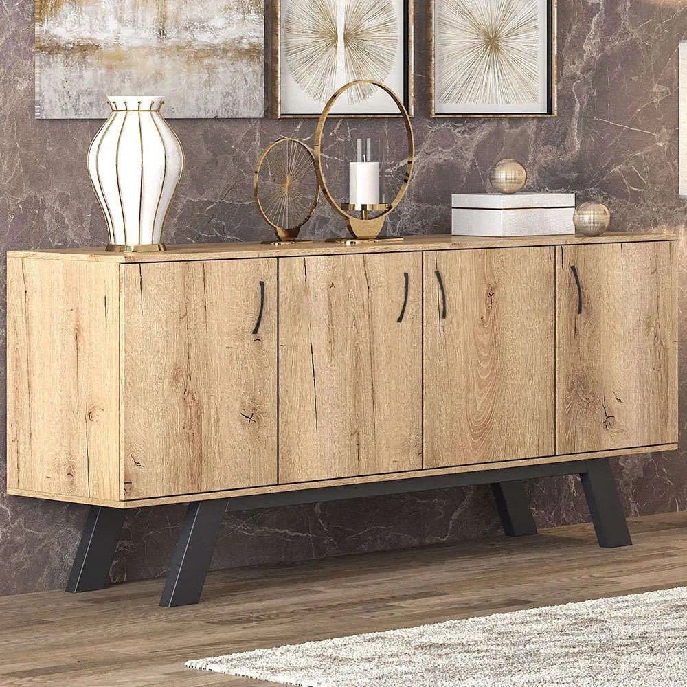 Μπουφές Νο2 180x44,5x85cm Honey Melamine, Metal