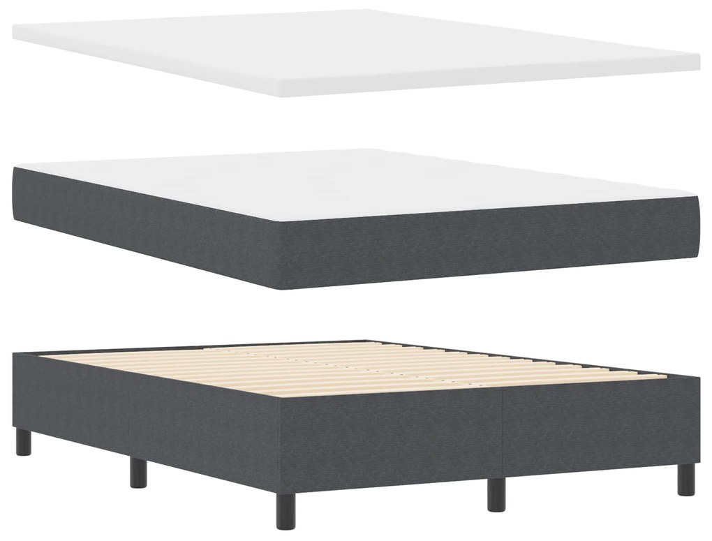 vidaXL Κρεβάτι Box Spring με Στρώμα Σκούρο Γκρι 160x200 εκ Βελούδινο Ύφασμα