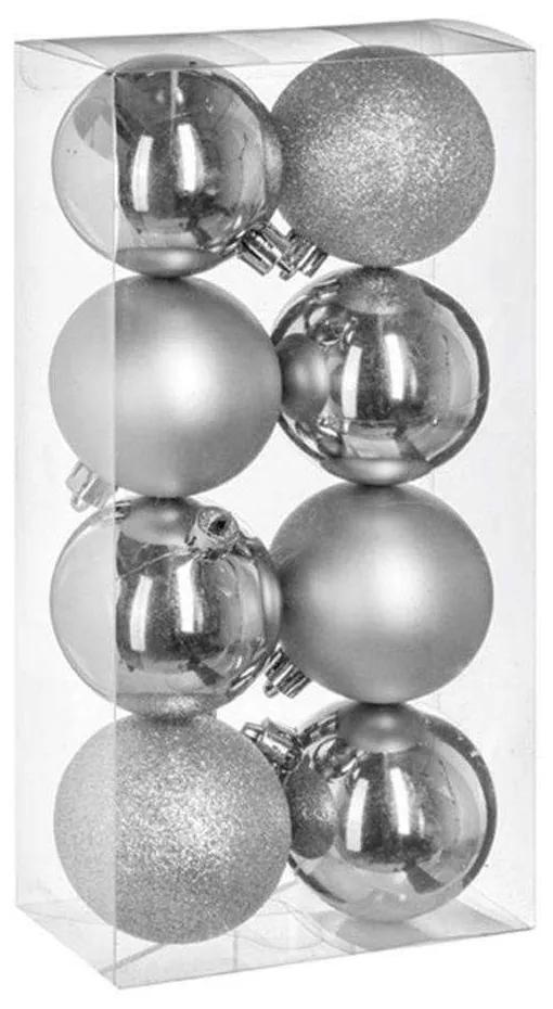 Χριστουγεννιάτικη Μπάλα (Σετ 8Τμχ) 07.129170AR Φ7cm Silver