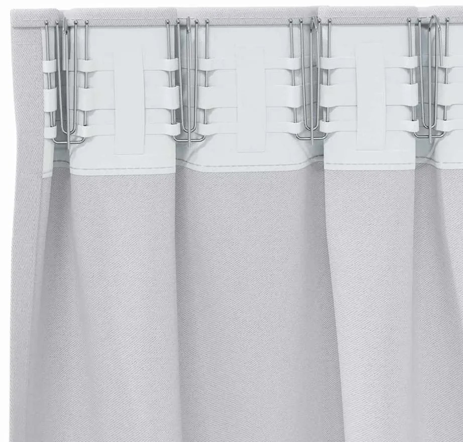 vidaXL Κουρτίνες 2 pcs Ανοιχτό γκρι 175x140εκ. Πολυεστέρας