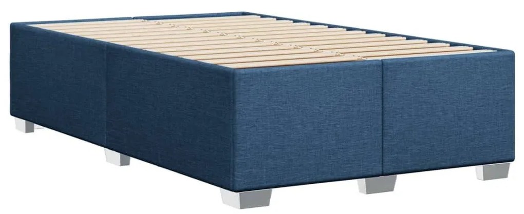 Κρεβάτι Boxspring με Στρώμα Μπλε 120x200 εκ. Υφασμάτινο - Μπλε