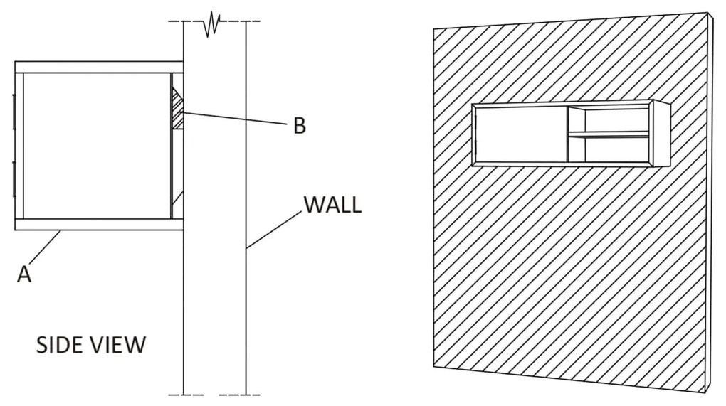 Έπιπλο Τηλεόρασης Επιτοίχιο 180 x 30 x 30 από Μασίφ Ξύλο Teak - Καφέ