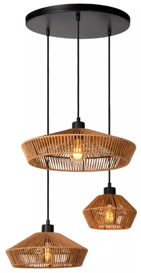 Φωτιστικό Οροφής Yunkai 10413/03/72 60x145cm 3xE27 60W Natural Lucide