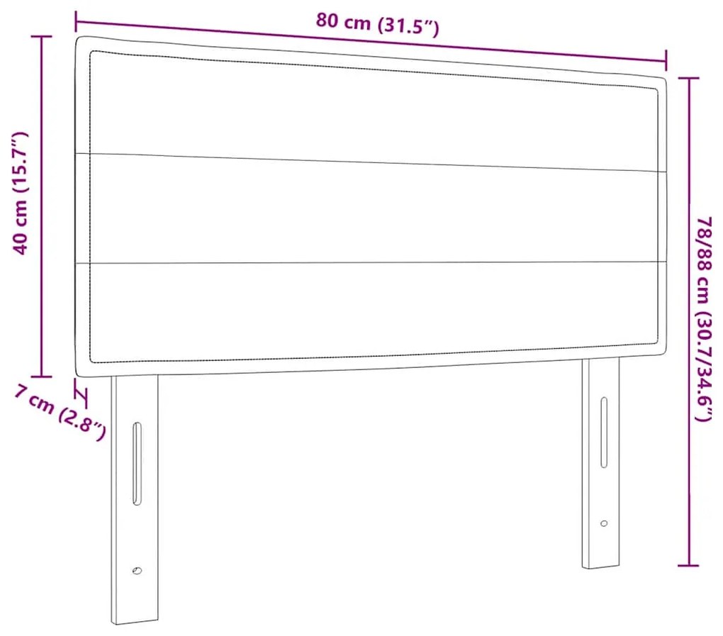 vidaXL Κεφαλάρι με κεφαλάρι Ανοιχτό γκρι 80 cm Τεχνητό Δέρμα