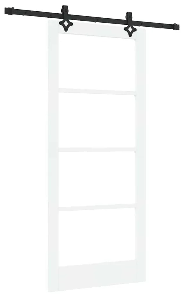 vidaXL Συρόμενη Πόρτα Λευκό 86 x 198.5 cm Ξύλο και μέταλλο