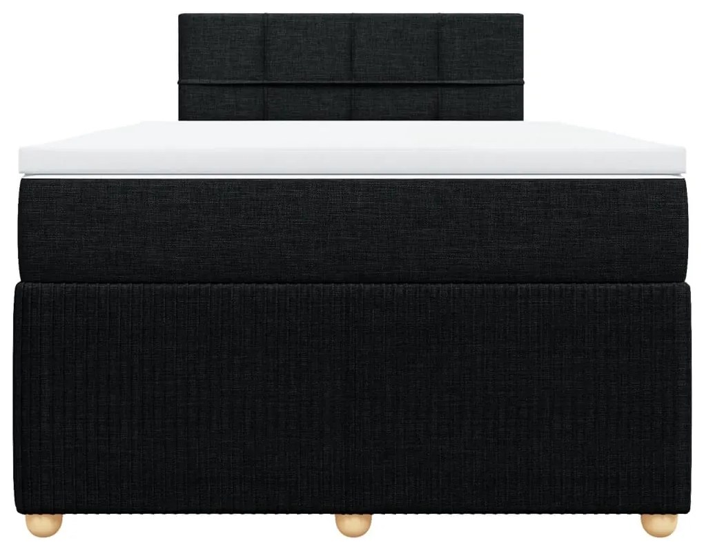 vidaXL Κρεβάτι Boxspring με Στρώμα Μαύρο 120x190 εκ. Υφασμάτινο