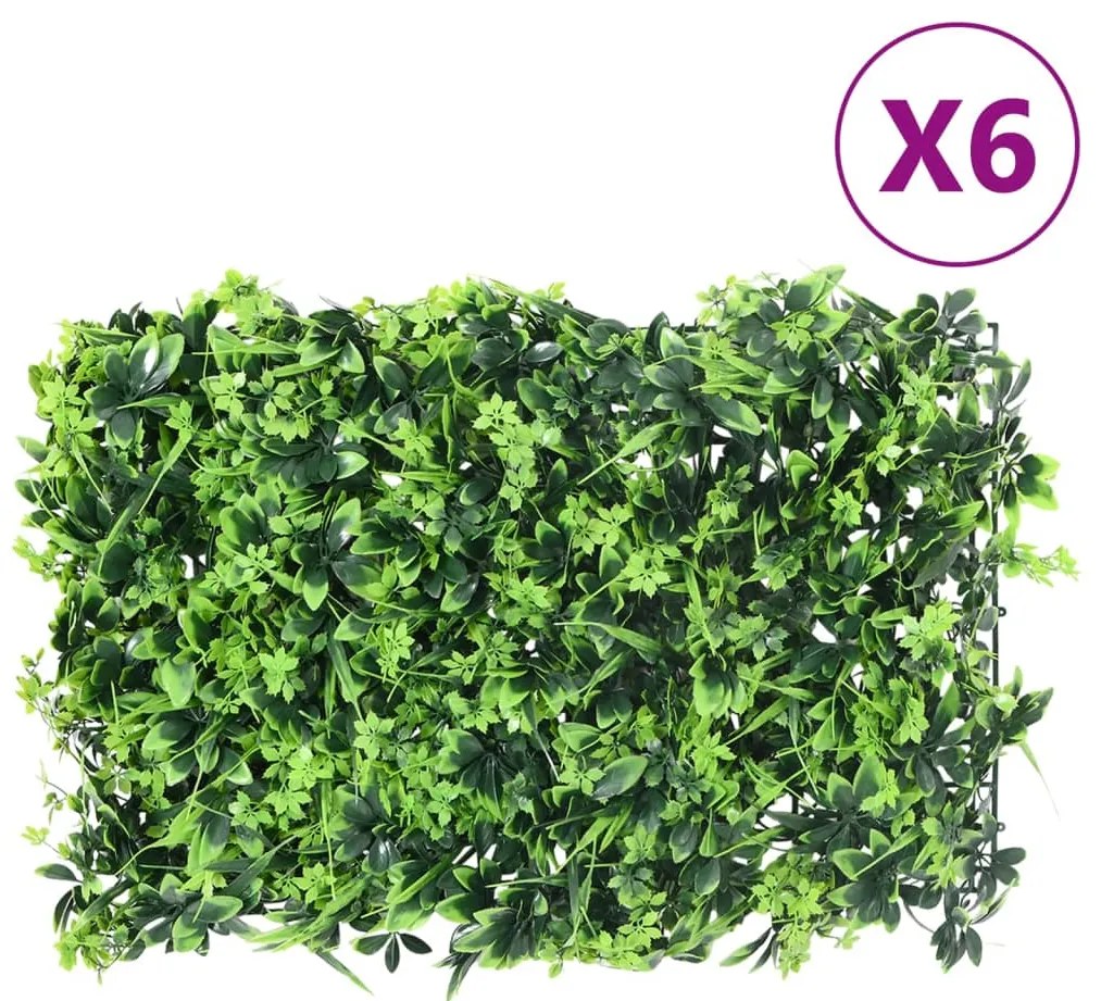  vidaXL Φράχτης 6 τεμ. Πράσινος 40 x 60 εκ. από Τεχνητά Φύλλα