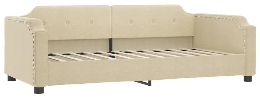Καναπές Κρεβάτι με Στρώμα Κρεμ 80 x 200 εκ. Υφασμάτινο - Κρεμ