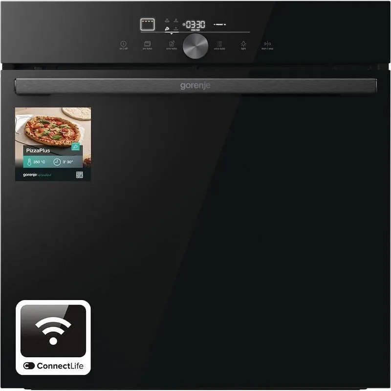 Gorenje GO66E PIZZA350C Φούρνος άνω Πάγκου 77lt χωρίς Εστίες Π59.5εκ. Πυρόλυση Μαύρος