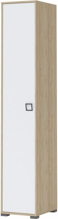 Ντουλάπα Riddle 1D-Δρυς-Λευκό