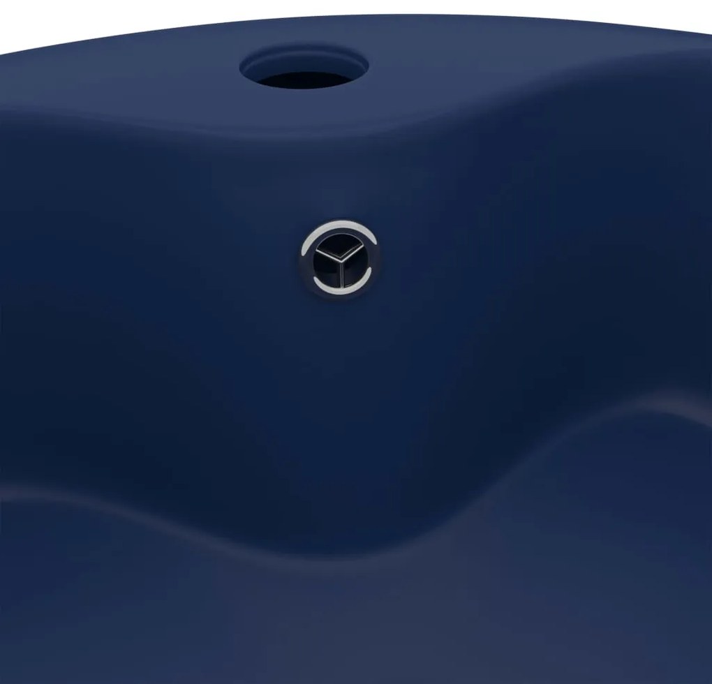 vidaXL Νιπτήρας με Υπερχείλιση Σκούρο Μπλε Ματ 36x13 εκ. Κεραμικός