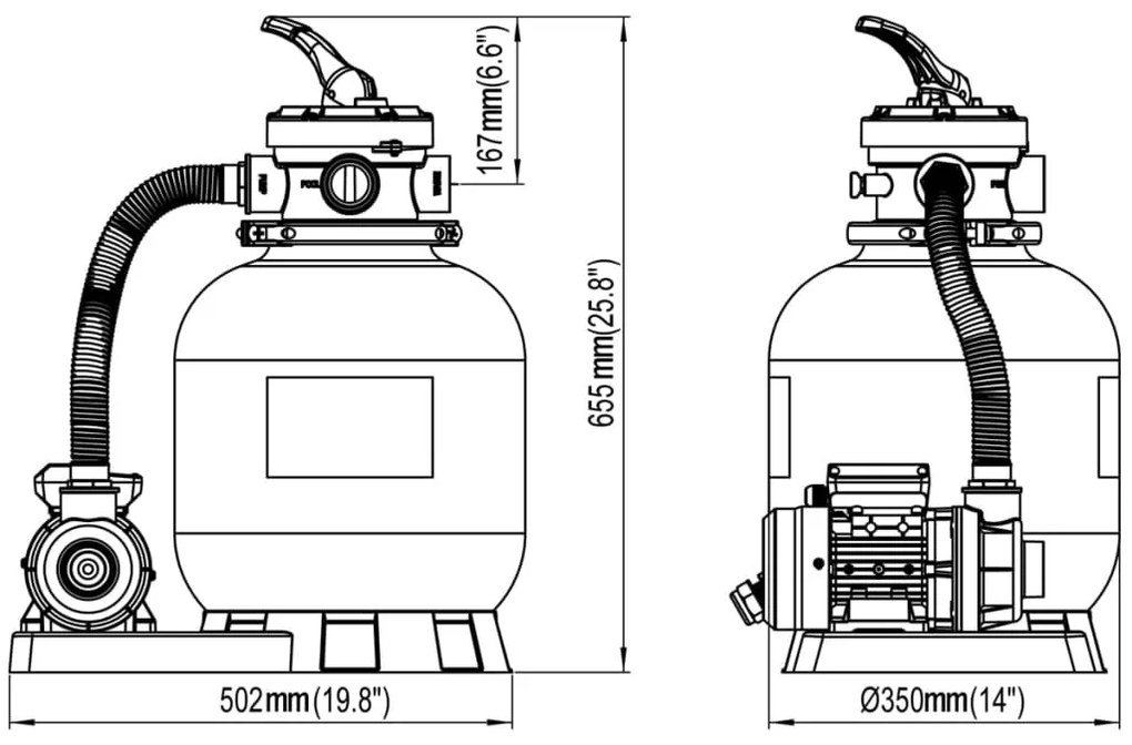 vidaXL Αντλίες/Φίλτρα Άμμου 2 τεμ. 600 W 17000 Λίτρα / Ώρα
